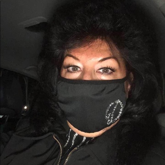 Stunning Rhinestone Initial Mask/Face Covering - Picture 6 of 7